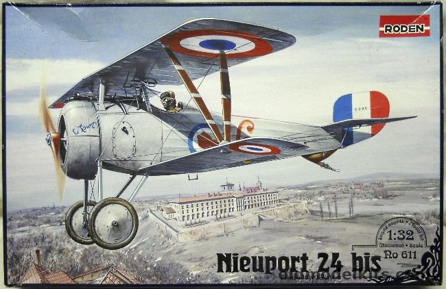 Roden 1/32 Nieuport 24 bis - Esc N.159 Feb 1918 / USAS Training Squadron France late 1917 / Soviet Air Group August 1918 / 5th Sq Polish Air Service 1919, RO611 plastic model kit